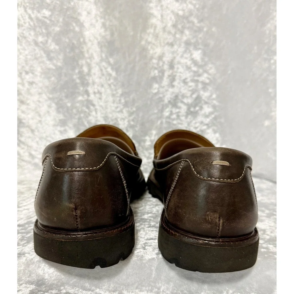 Martin Dingman Mens Classic‎ Brown Leather Driving Comfort Loafers Size 10.5